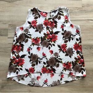 Mario Serrani Red and Brown Asymmetrical Tank Top